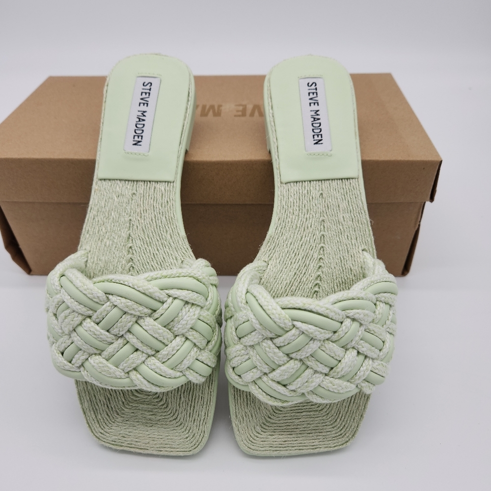 Steve madden Women's zeal woven slide Sanda mint size 8 - Picture 3 of 5